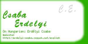 csaba erdelyi business card